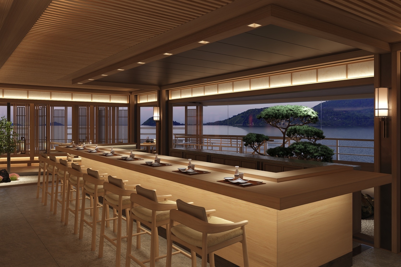 Akari Hiori Restaurant an Bord der Amangati von Aman at Sea