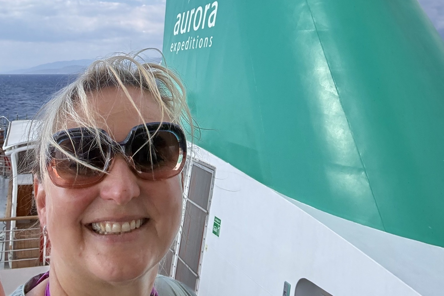 Gaby Jordan an Bord der Aurora Expeditions