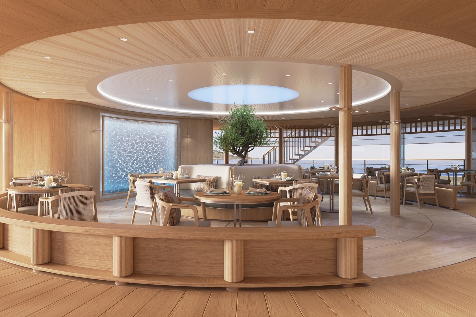 Alira Restaurant an Bord der Amangati von Aman at Sea