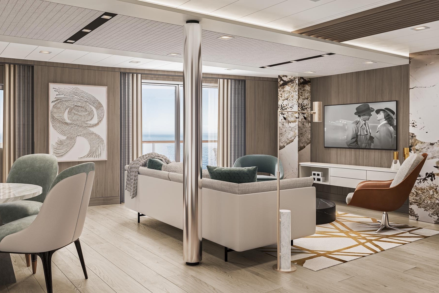 Blick in ein gemütliches Wohnzimmer.