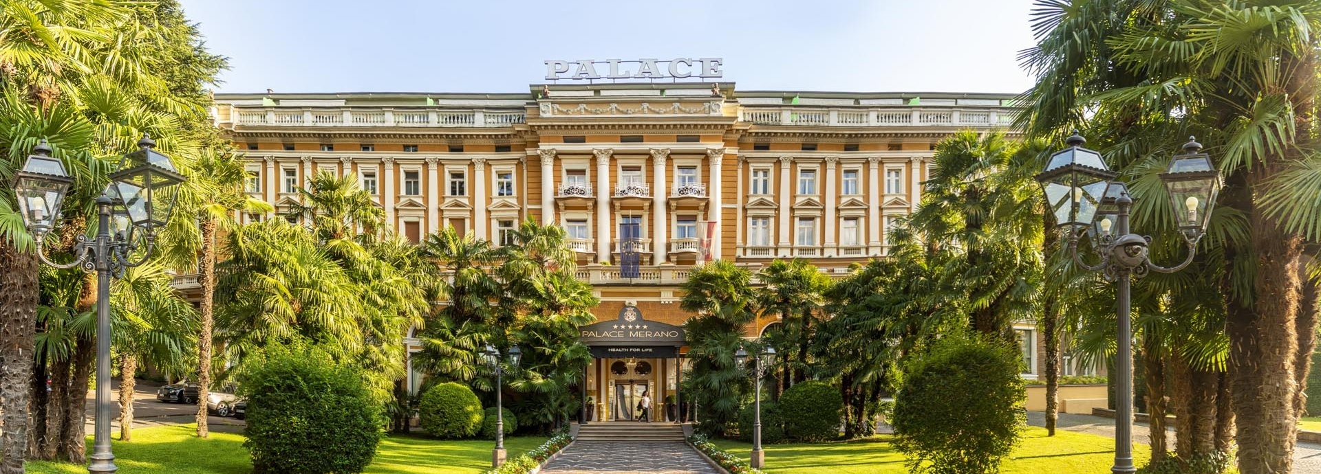 Blick auf das Hotel 'Palace Merano'.