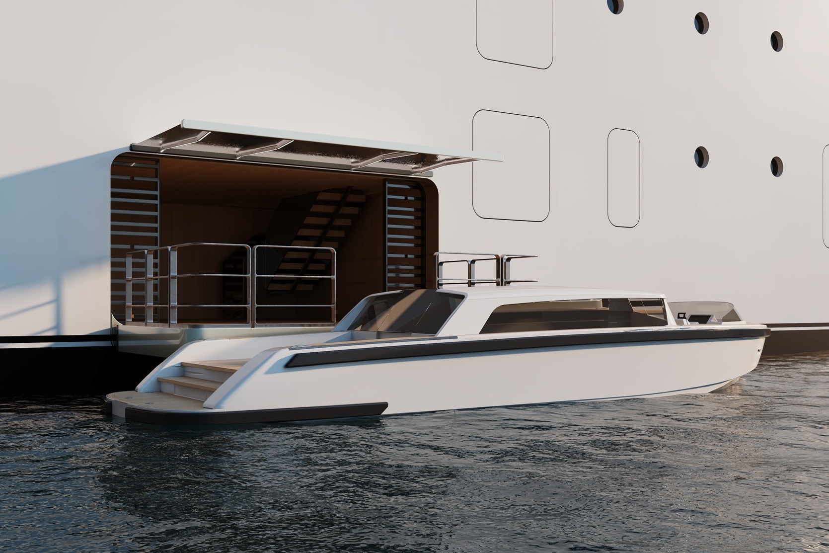 Tender Privatankunft an Bord der Amangati von Aman at Sea